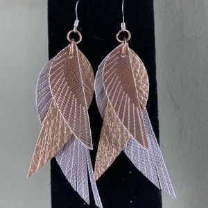 Tri-shimmer wing earrings